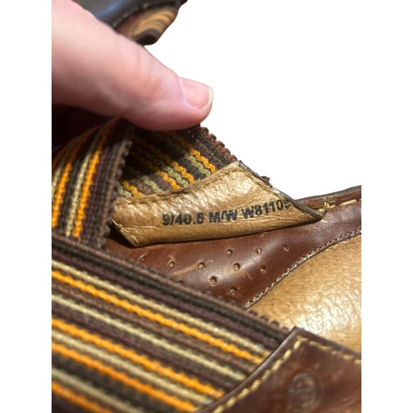 Born Womens Woven Fabric Criss Cross Slides Size 9 Brown Multi-Color - Picture 3 of 3